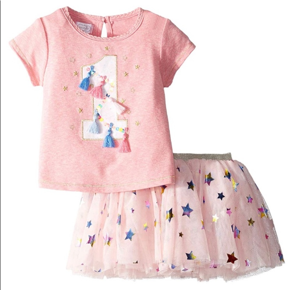 Mudpie one birthday skirt set